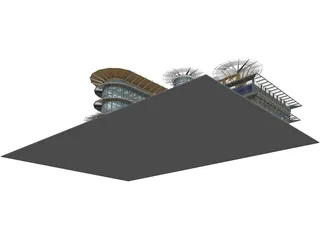 Modern Glass Building 3D Model preview