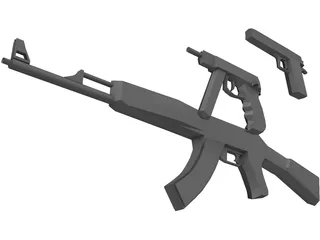 Guns 3D Model preview