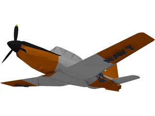 Beechcraft T-34C Turbo-Mentor 3D Model preview