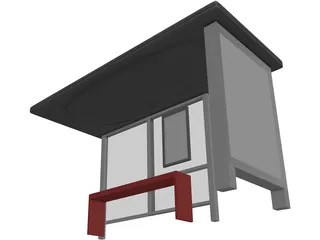 Bus Shelter 3D Model preview