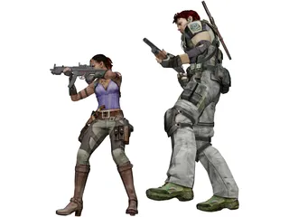 Special Team Resident Evil Character 3D Model preview