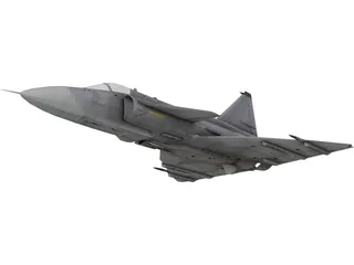 Saab-37 Viggen 3D Model preview
