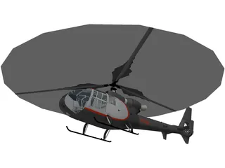SA342 Gazelle 3D Model preview