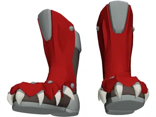 Red Dragon Boots 3D Model preview