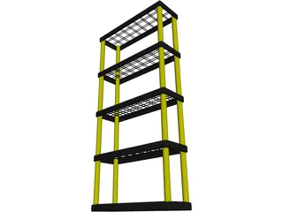 Plastic Shelf Unit 3D Model preview