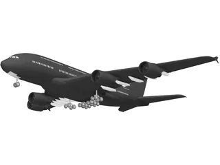 Airbus A380 3D Model preview