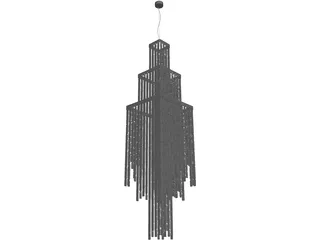 White Chandelier 3D Model preview