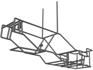 Recumbent Bike Frame 3D Model preview