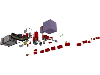 Chemical Laboratory Furniture 3D Model preview
