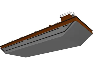 Oil Tanker Barge 3D Model preview