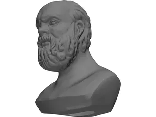 Socrates Bust Sculpture 3D Model preview