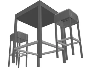 Rattan Barstool and Stamina 3D Model preview