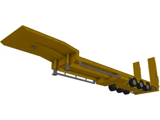 Flatbed Trailer 3D Model preview
