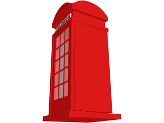 Phone Booth UK 3D Model preview