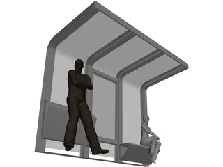 Bus Stop 3D Model preview