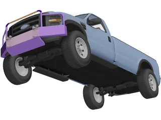 Ford F-250 Pickup 3D Model preview