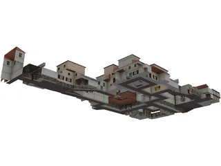 Italy City Block 3D Model preview