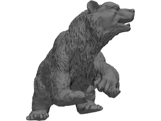 Bear Statue 3D Model preview