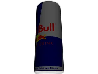 Red Bull Can 3D Model preview
