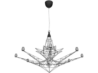 Lightweight Suspension Lamp 3D Model preview