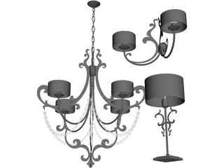 Cantori Lago Lamps 3D Model preview