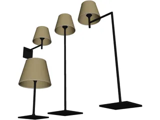 Flos Ktribe Soft Lamps 3D Model preview