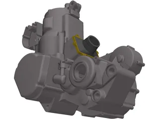 Honda CR250 Engine 3D Model preview