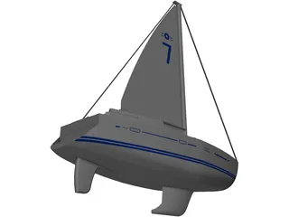 Oyster Sailboat 3D Model preview