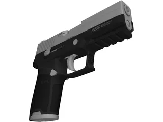 Sig Sauer P250 9mm Handgun 3D Model preview
