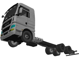 MAN TGX 6X4 Cab 3D Model preview