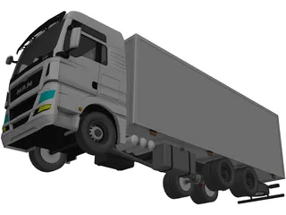 MAN TGX 6X4 ISO 3D Model preview