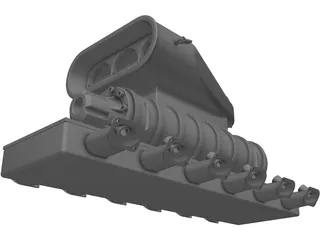 Intake Manifold with Supercharger 3D Model preview