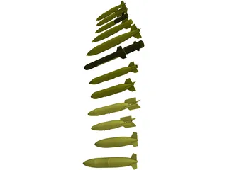 MK82 and MK84 Family Bombs 3D Model preview