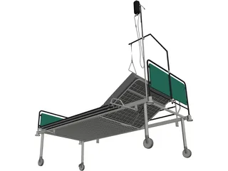 Hospital Bed 3D Model preview
