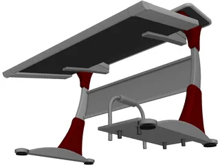 Modern Office Desk 3D Model preview