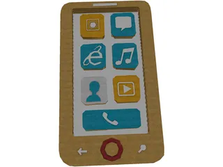 Mobile Cardboard Phone 3D Model preview
