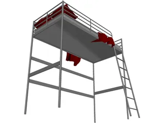 Bed IKEA 3D Model preview