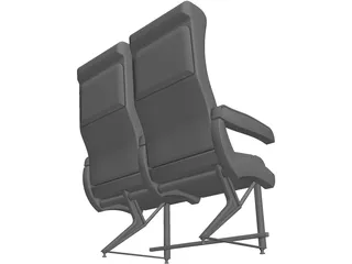 Commercial Jet Seat 3D Model preview