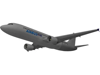 Airbus A320 3D Model preview