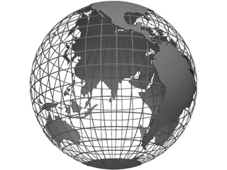 Globe Map Frame 3D Model preview