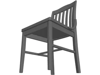 Old American School Chair 3D Model preview