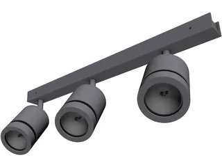 Lamps on Railing 3D Model preview