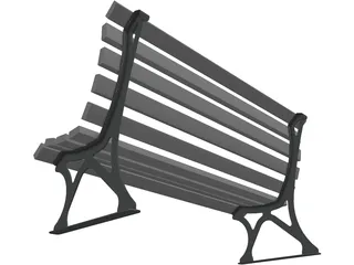 Park Bench 3D Model preview