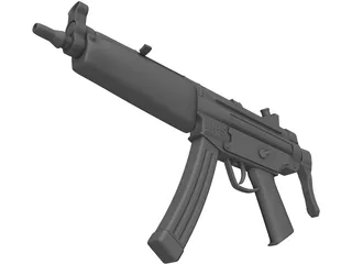 MP5 Machine Gun 3D Model preview