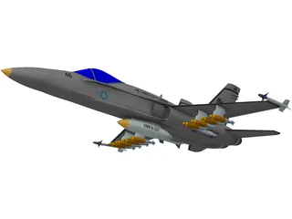 FA-18 Hornet 3D Model preview