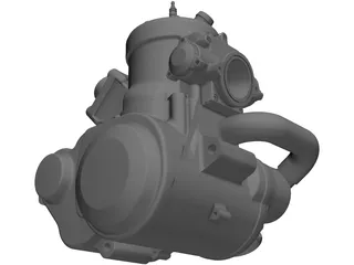Two Stroke Motorbike Engine 500cc 3D Model preview