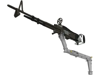 M60 7.62mm Machine Gun and Arm 3D Model preview