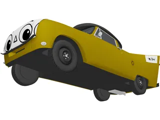 Mr. Beep Cartoon Car 3D Model preview