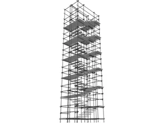 Scaffold Stairs 3D Model preview