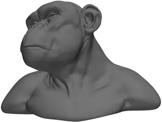 Chimp Head 3D Model preview